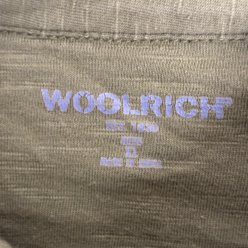 Woolrich Shirt Mens XL Olive Green Short Sleeve Button Front Cotton Pockets - Picture 4 of 15